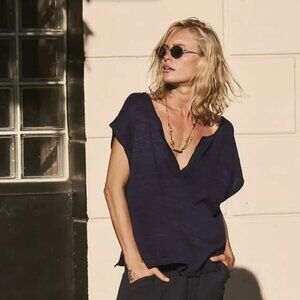 Free People FP Beach Marina Del Sol Sweater Top in Black